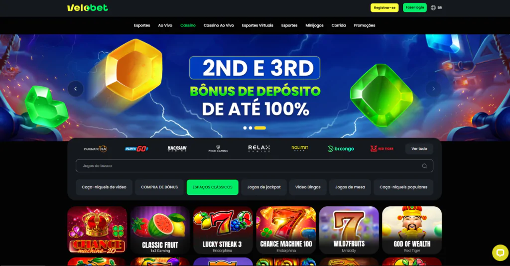 Casino, Slots Online e Jogos no Velobet